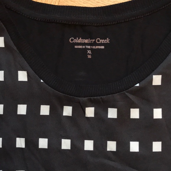 Coldwater Creek black and white Top XL / 16 - Picture 3 of 7